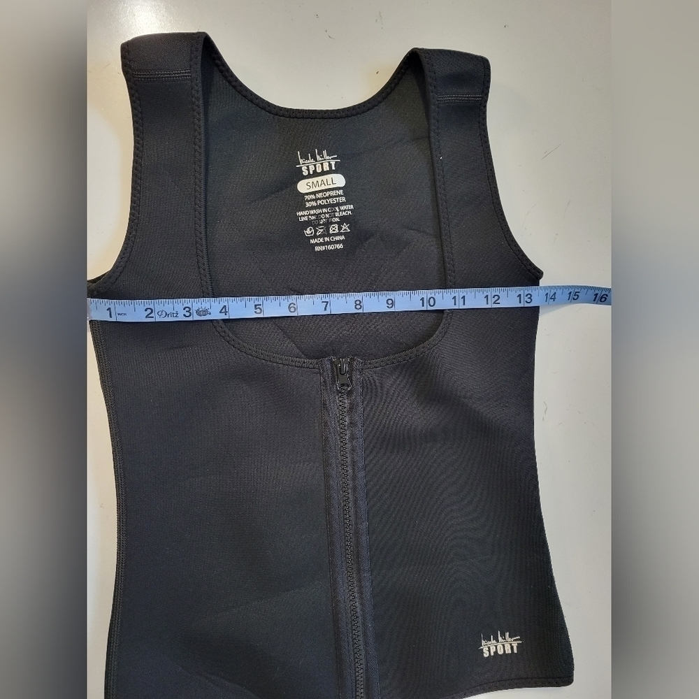 Nicole Miller Sport Neoprene Sauna Sweat Shape Top Black Small - Picture 4 of 5